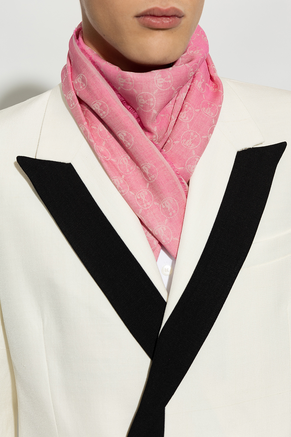 Pink Scarf with logo Moschino - SchaferandweinerShops Japan
